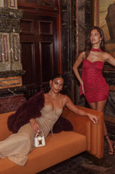 Fortune Bust Tie Maxi Dress Gold